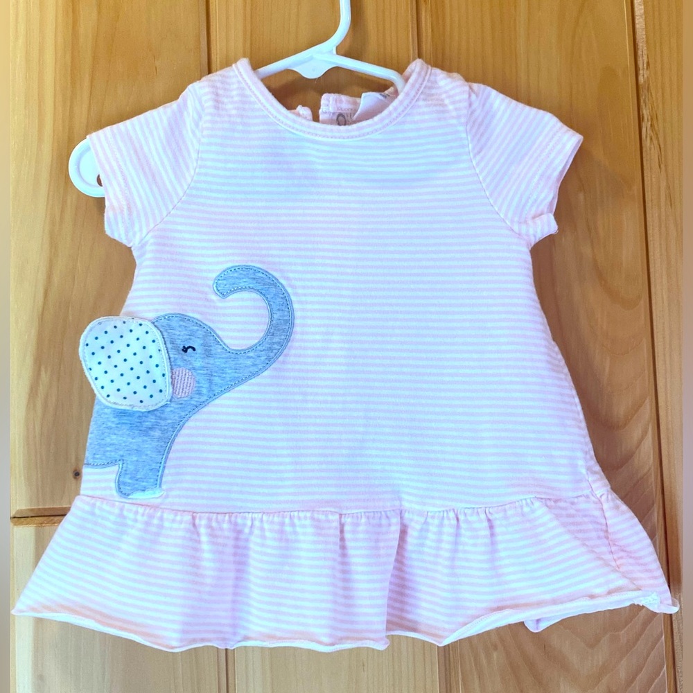 Pink and white striped elephant shirt